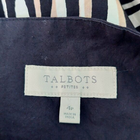 Talbots 100% Cotton Tribal Tiger Striped A-Line Petite Skirt Sz 4P - Picture 7 of 9